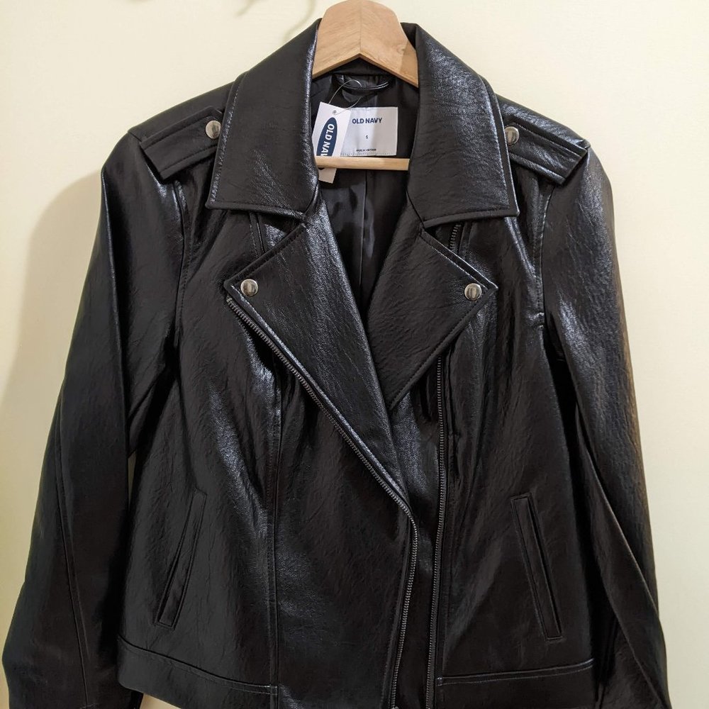 Black leather jacket new with tags